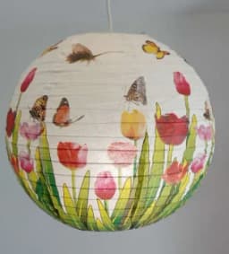 1pc 40cm 16" Plum Blossom Blue Porcelain Bamboo Printed Chinese Round Paper Lantern Wedding Xmas Party Decor Hanging Paper Ball