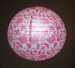 1pc 40cm 16" Plum Blossom Blue Porcelain Bamboo Printed Chinese Round Paper Lantern Wedding Xmas Party Decor Hanging Paper Ball
