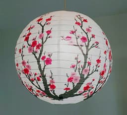 1pc 40cm 16" Plum Blossom Blue Porcelain Bamboo Printed Chinese Round Paper Lantern Wedding Xmas Party Decor Hanging Paper Ball