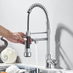Chrome Kitchen Faucet Pull Down Kitchen Sink Crane Dual Swivel Spout Kitchen Mixer Tap Hot Cold Water Mixer Tap Deck Installatio