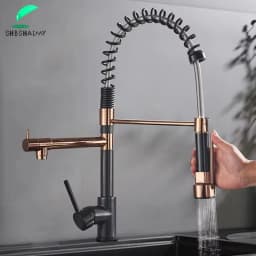 Chrome Kitchen Faucet Pull Down Kitchen Sink Crane Dual Swivel Spout Kitchen Mixer Tap Hot Cold Water Mixer Tap Deck Installatio