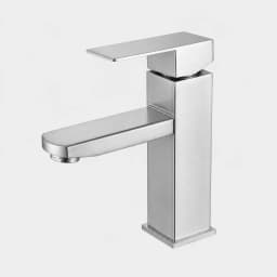 SANIVITAL Single Handle Basin Faucet SUS304 Brushed Stainless Steel Deck Mount Bathroom Sink Tap with Water-Saving Aerator