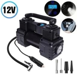 Tire Inflator Portable Air Compressor for Car Tires, 12V DC Auto Tire Pump with Digital Pressure Gauge, Emergency LED Light