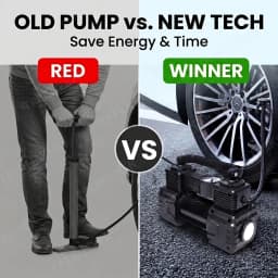 Tire Inflator Portable Air Compressor for Car Tires, 12V DC Auto Tire Pump with Digital Pressure Gauge, Emergency LED Light