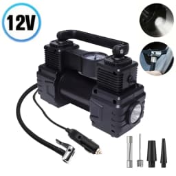 Tire Inflator Portable Air Compressor for Car Tires, 12V DC Auto Tire Pump with Digital Pressure Gauge, Emergency LED Light
