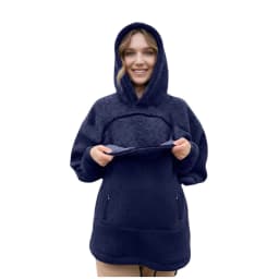 Women Portable Pet Pocket Hoodies Casual Zippered Pocket Portable Cat Friendly Sweatshirts Solid Fleece Hooded Winter Sweaters