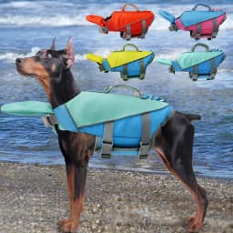 Dogs Life Jackets Pets Life Vest with Removable Neck Float Buoyancy for Cats Dog Swimming Boating Ripstop Pets Safety Swimsuit
