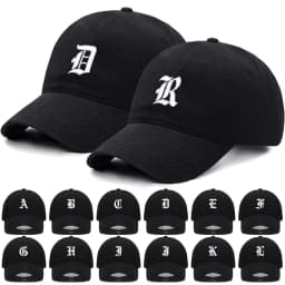Old English Letter A-Z Embroider Baseball Cap For Men Womne High Quality Soft Cotton Fashion Team Sport Visors Snapback Caps