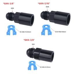 Quick Connect 6AN/8AN AN6/AN8 AN-6/AN-8 Male To 3/8" ,5/16" Quick Disconnect Male Push On EFI Fitting Adapter Aluminum