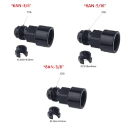 Quick Connect 6AN/8AN AN6/AN8 AN-6/AN-8 Male To 3/8" ,5/16" Quick Disconnect Male Push On EFI Fitting Adapter Aluminum