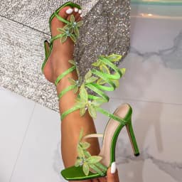 Summer Luxury Rhinestones Butterfly Decoration Women Gladiator Sandals Fashion Stiletto High heels Crystal Banquet Sandals Shoes