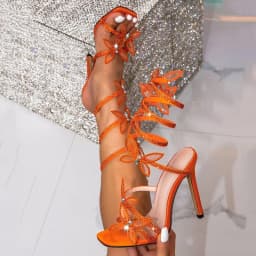 Summer Luxury Rhinestones Butterfly Decoration Women Gladiator Sandals Fashion Stiletto High heels Crystal Banquet Sandals Shoes