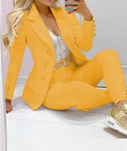 Women's Autumn Clothes Two Piece Set Female Coats and Pants Fashion Versatile Casual Long Sleeve Jacket and Trousers Suit 2023