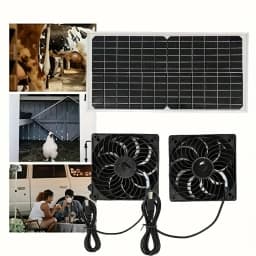 Solar Powered dual Fan Exhaust Fan 30W Waterproof Dual Exhaust Fan Air Extractor For Camping Greenhouse Kitchen Animal House RVs