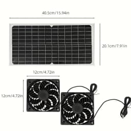 Solar Powered dual Fan Exhaust Fan 30W Waterproof Dual Exhaust Fan Air Extractor For Camping Greenhouse Kitchen Animal House RVs