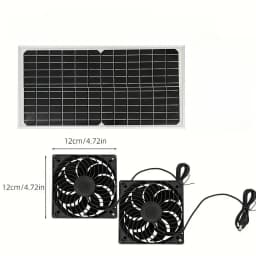 Solar Powered dual Fan Exhaust Fan 30W Waterproof Dual Exhaust Fan Air Extractor For Camping Greenhouse Kitchen Animal House RVs