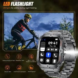 2026 New Men's Outdoor Fitness Smart Watch with Flashlight Multi-Functional Reminder 3D Dynamic Dial Sports Trajectory Tracker