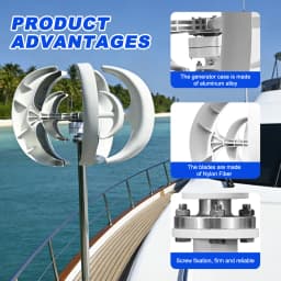 US Delivery 5000W Vertical Turbine 12V/24V Low-Noise Household 220V With Free Charging Controller