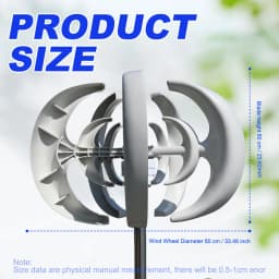 US Delivery 5000W Vertical Turbine 12V/24V Low-Noise Household 220V With Free Charging Controller