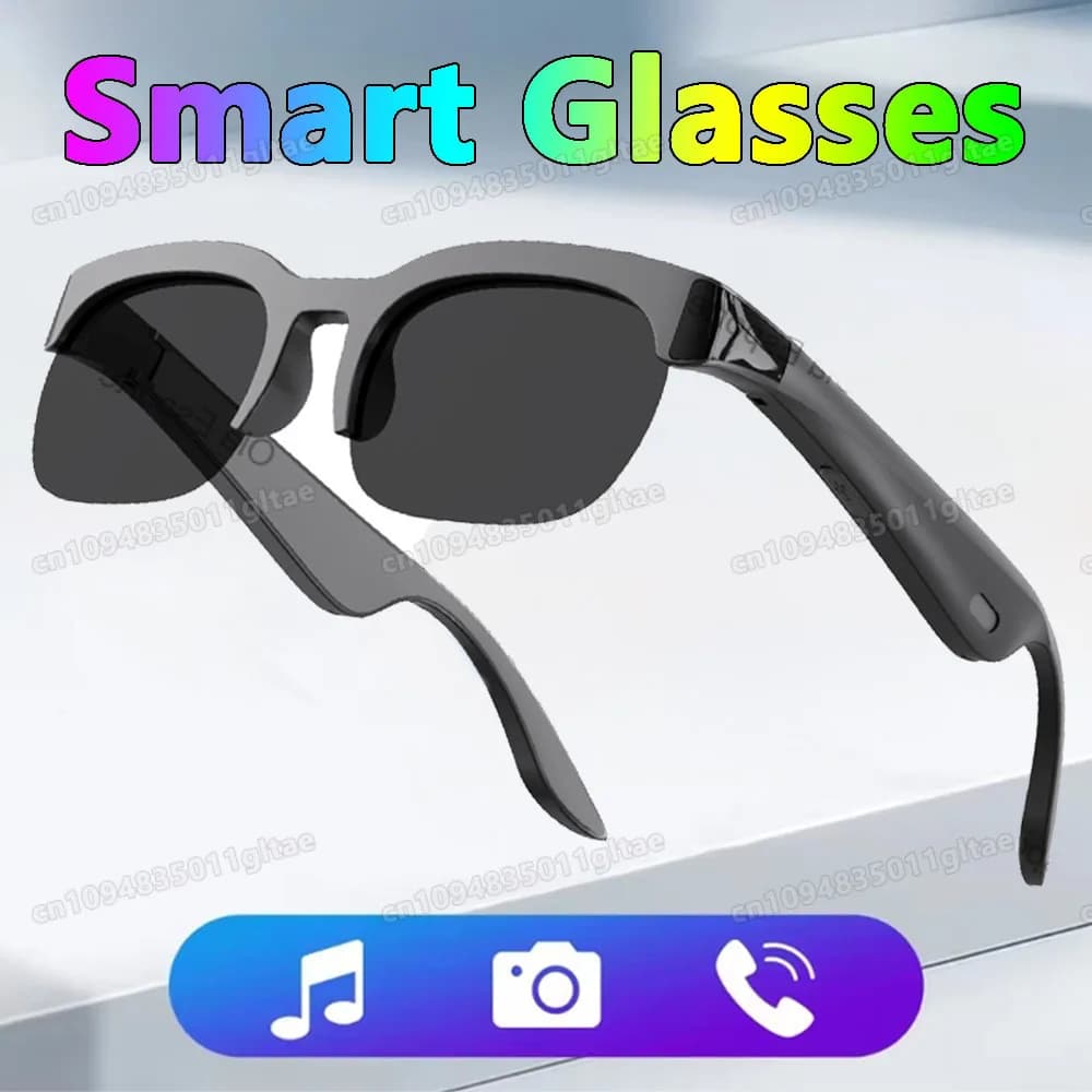 New Camera Control Smart Glasses 2025 Music Sunglasses Headphones Wireless Bluetooth Call Headset HIFI Audio glasses For Android
