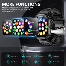 LAXASFIT 2025 New Military Smart Watch Men Outdoor Sports Fitness Tracker Health Monitoring 2.01Inch Bluetooth Calls Smartwatch