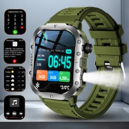 LAXASFIT 2025 New Military Smart Watch Men Outdoor Sports Fitness Tracker Health Monitoring 2.01Inch Bluetooth Calls Smartwatch