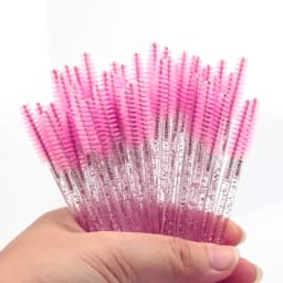 New 5/25/50Pcs Wholesale Crystal Eyelashes Brush Applicator Eyelash Brushes Plastic Mascara Wand Lashes Extension Makeup Beauty
