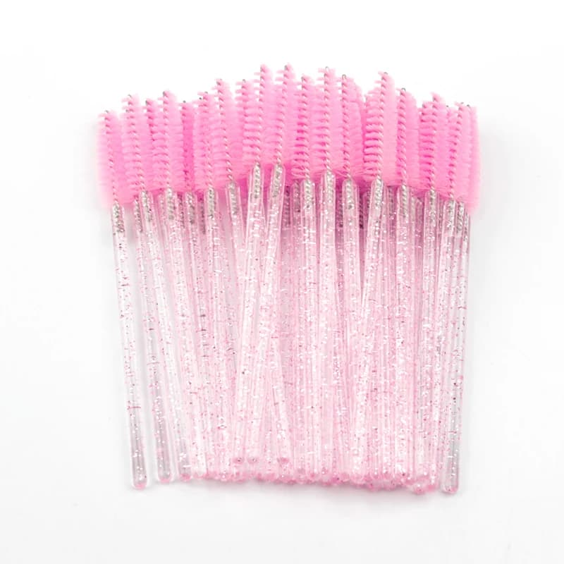 New 5/25/50Pcs Wholesale Crystal Eyelashes Brush Applicator Eyelash Brushes Plastic Mascara Wand Lashes Extension Makeup Beauty