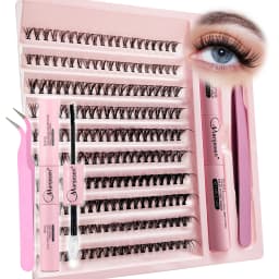 DIY Lashes Extension Kit Eyelashes 200 PCS Clusters Lash Bond and Seal Makeup Tools for Gluing Lashes Gluing Glue Accessories