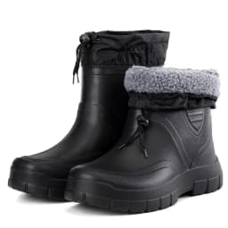 Large Size Autumn Winter Fashionable Cotton Low Cut Fleece Rain Boots Lightweight Waterproof Windproof Anti Slip Warm Rain Boots