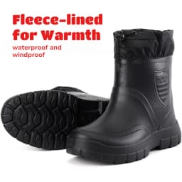 Large Size Autumn Winter Fashionable Cotton Low Cut Fleece Rain Boots Lightweight Waterproof Windproof Anti Slip Warm Rain Boots