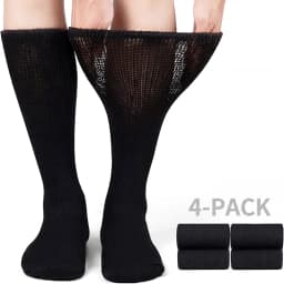 Men's Diabetic Socks Non‑Binding Top Loose Cuff, Seamless Breathable Comfort Socks for Swollen Feet & Blood Circulation Support