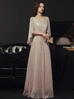 Afashion Modern Red Song Competition Dress Women's Long Skirt Chorus Performance Costume Fashionable Mid-Waist Zipper Short Sle