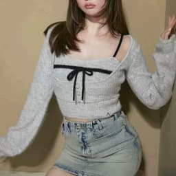 Sexy Knitted Top And Bottoms Set Pure Desirable Trend Hot Girl Style Two Piece Suite for Women Spring Season Ladies Fashion