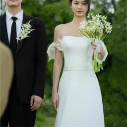 Elegant Vintage Black Satin One-Shoulder Wedding Dress for Couples Photography Studio High Waist Slim Fit Long Evening Gown