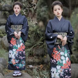 New Improved Sakura Girl Kimono Personal Fashion Sweet Cool Girl Art Photography Black Gang Princess Kimono Stage Costume