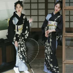 New Improved Sakura Girl Kimono Personal Fashion Sweet Cool Girl Art Photography Black Gang Princess Kimono Stage Costume