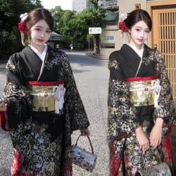 New Improved Sakura Girl Kimono Personal Fashion Sweet Cool Girl Art Photography Black Gang Princess Kimono Stage Costume