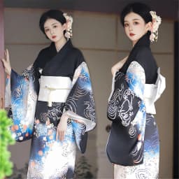 New Improved Sakura Girl Kimono Personal Fashion Sweet Cool Girl Art Photography Black Gang Princess Kimono Stage Costume