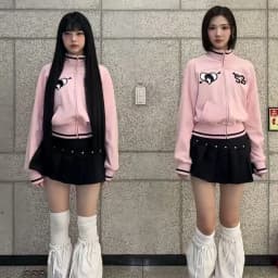 Hearts2Hearts Dance Performance Sweatshirt Top Bonnae Girl Embroidery Short Jacket Short Skirt Women's Ethnic Stage Costume