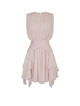 Elegant Pink Slimming Dress Women's Summer Unique Beautiful Super Stylish Short Skirt Waist Cinching Slimming Party Gown