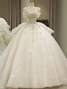 Princess Style Wedding Dress One Shoulder Fleece High Waist Ball Gown for plus Size Brides Luxury Tailed Skirt Elegant Sensation