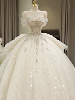 Princess Style Wedding Dress One Shoulder Fleece High Waist Ball Gown for plus Size Brides Luxury Tailed Skirt Elegant Sensation