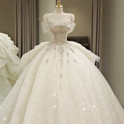 Princess Style Wedding Dress One Shoulder Fleece High Waist Ball Gown for plus Size Brides Luxury Tailed Skirt Elegant Sensation