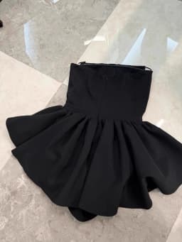 Elegant Nana37 Proportion Diamond Button Knot Tube Top Puffy Skirt Short Dress Women Polyester Fiber Casual Wear