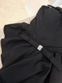 Elegant Nana37 Proportion Diamond Button Knot Tube Top Puffy Skirt Short Dress Women Polyester Fiber Casual Wear
