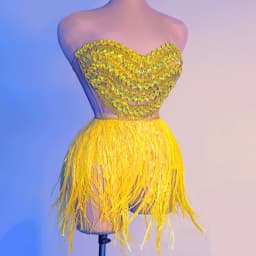 White Snowflake Pearl See Through Mesh Women Stunning Dress Party Birthday Sexy Carnival Performance Stage Costume