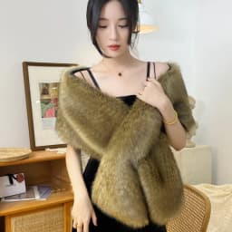 Imitation Fur Fox Fur Cheongsam Shawl Fur Collar Cape Stage Dinner Shawl Wedding Dress Party Scarf Women's Jacket