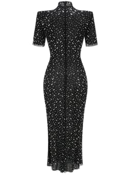 ZNS Fashion Prom Gown Black Short Sleeve Brithday Party Dresses Luxury 2025 Summer Skinny Hot Drilling Maxi Dress Women Clothes