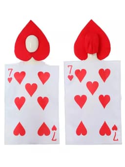 loween Adult Poker Costume Red 7 Spades Performance Funny Par King Queen Red Heart a ow Stage Costume Ladies Faion